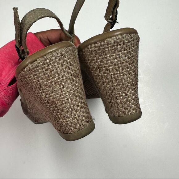 Tamaris Sandals Womens 41- US 9.5 Peep Toe Slingback Wedges - Picture 8 of 10